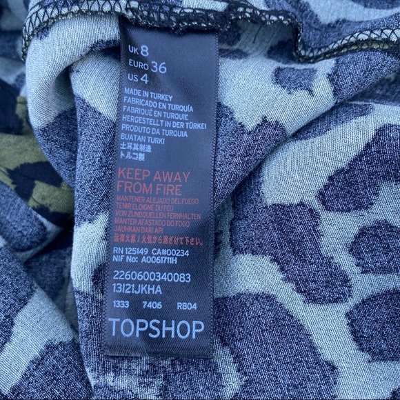 TOPSHOP green leopard print button down shirt - Picture 10 of 13